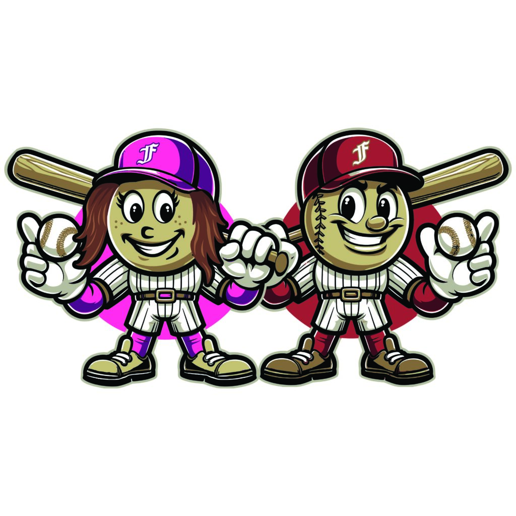 2. Baseball Boy and Girl Logo